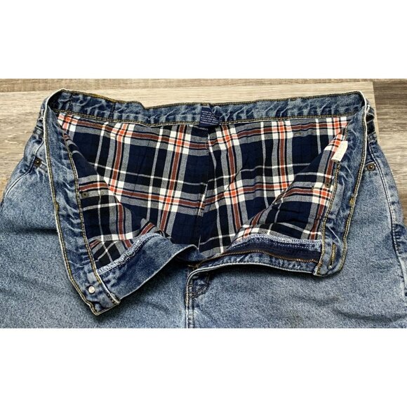 Full Blue Mens Jeans 40x30 Relaxed Fit Flannel Lined 100% Cotton Denim Straight - Picture 2 of 15